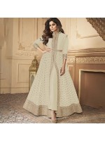 Aesthetic Off White Real Georgette Party Wear Suit